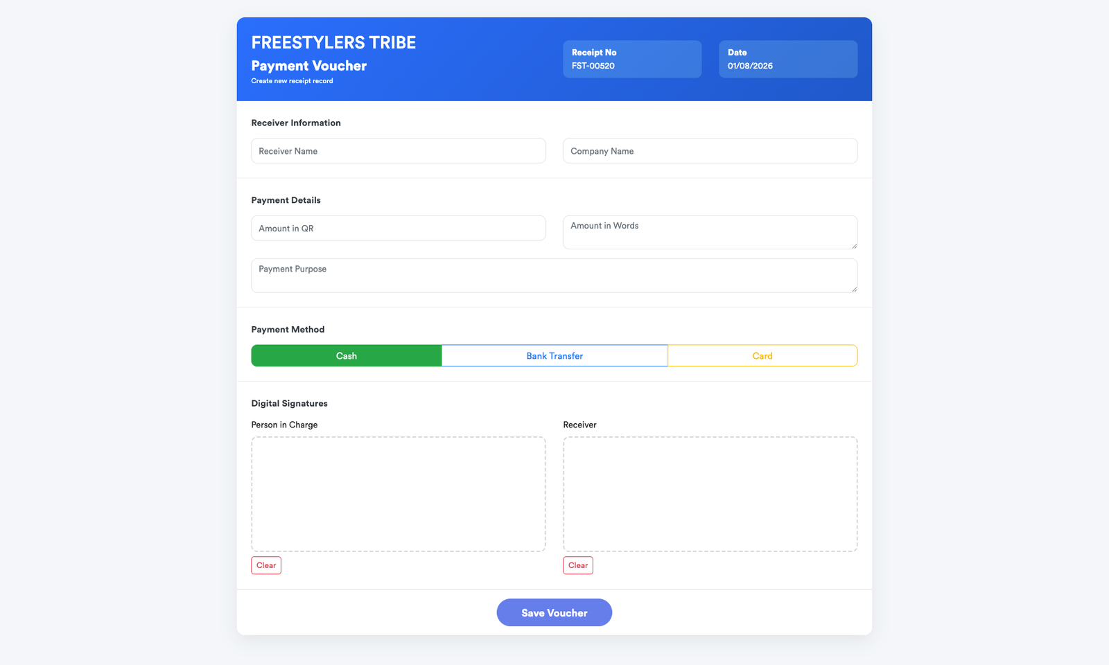 Payment Voucher Form