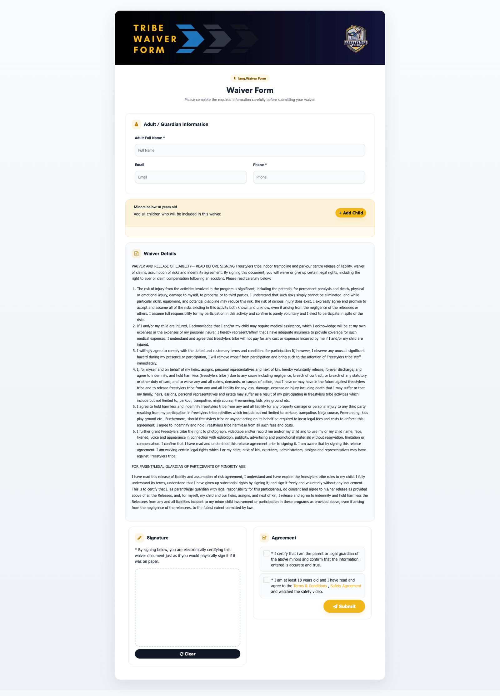 Waiver Form